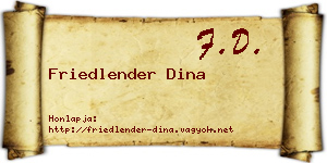 Friedlender Dina névjegykártya